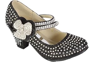 Style Spot Girls Special Occasion Heeled Shoes Kids Children Diamante Strappy Mid Heel Wedding Party Sandals Dance Party Shoes