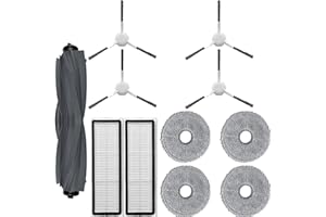 CURLINGOOㅤㅤ Lot de 11 pièces de rechange pour aspirateurs Dreame L10 Ultra /L10s ultra /L10s pro/L10 prime - Pièces de rechange comprenant 1 brosse principale, 4 chiffons de serpillère, 2 filtres HEPA et 4