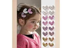 LITTLE LOOM BIG DREAMS 15 Pieces Children Hair Bow Clips Set, Little Girl Kid Hair Pin, Hair ties Accessories for Birthday Children's Day Gift (15PCS Heart Clips)