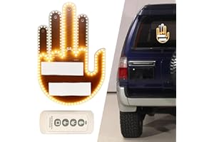 Albumory LED-Mittelfinger-Schild für Auto, Mittelfinger-Licht für Auto,Daumen-Up-Down-Licht, Cooles Auto-Innenlicht,Cooles lustiges Autozubehör