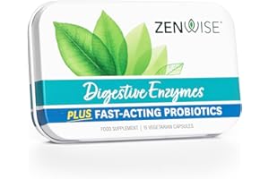ZENWISE HEALTH Zenwise Probiotic Digestive Multi Enzymes, Probiotics for Digestive Health, Prebiotics and Probiotics for Bloating Relief and Digestion - 15 Count