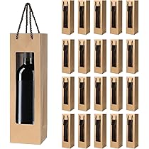12 stuks kraftpapier wijnfleszak, wijnfleshouder met handgrepen, kraftpapier, wijntas voor Kerstmis, bruiloft, feest, 9 x 9 x 30 cm (blauw