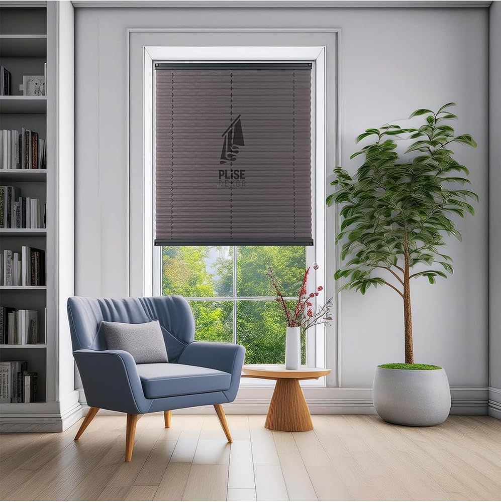 Plise Dekor Antrasit Gri Plise Perde (Yapıştırmalı) (55G x 250Y cm)