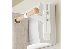 NIFFGAFF Set di 2 supporti per aste per tende senza foratura, in metallo e resistenti, adatti a tutti i cassonetti per tapparelle, Ø20-28 mm, asta per tende senza foratura cassonetto per tapparelle, bianco