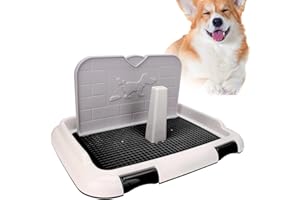 OREILET Welpen Hunde Töpfchen Tablett, Welpen Piss Pad Halter, Haustier Toiletten Töpfchen Trainer mit Wandabdeckung, Indoor Piss Wee Training für Kleine und Mittelgroße Hunde, 18,3X13,9X9,3 Zoll(Schwarz)