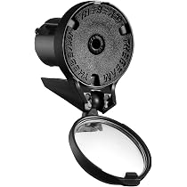 Voarge Bar End, specchietto retrovisore per bicicletta, manubrio regolabile a 360°, specchio grandangolare, vetro anti-abbagliamento, robusto e durevole, per mountain bike (1 pezzo