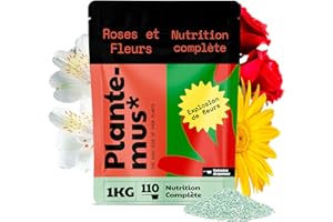 PLANTEMUS* PLANTEMUS Engrais pour Rosiers et Fleurs, idéal pour les Orchidées, Hortensias et tout type de Plantes à Fleurs, Granulé, 1 KG