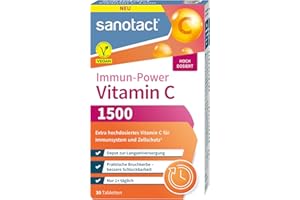 ‎SANOTACT sanotact® Vitamin C 1500 – hochdosiert & vegan – 30 Tabletten Depot – Vitamin C hochdosiert für Immunsystem, Zellschutz & Energie – glutenfrei, laktosefrei, zuckerfrei – Immunsystem stärken