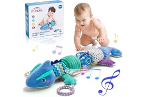PROACC Plush Music Baby Toys 0-6 Months - Soft Infant Toys Sensory Toys with Rattle Teether, Cute Stuffed Animal Newborn Baby Musical Toys for Tummy Time Babies Boys Girls Toddlers 0 3 6 12 Months
