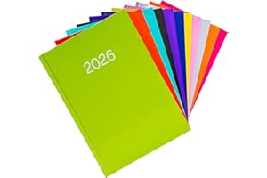 evelay 2026 Diary A5 Week to View Full Year Office Organiser Planner Hardback Diaries - Lime