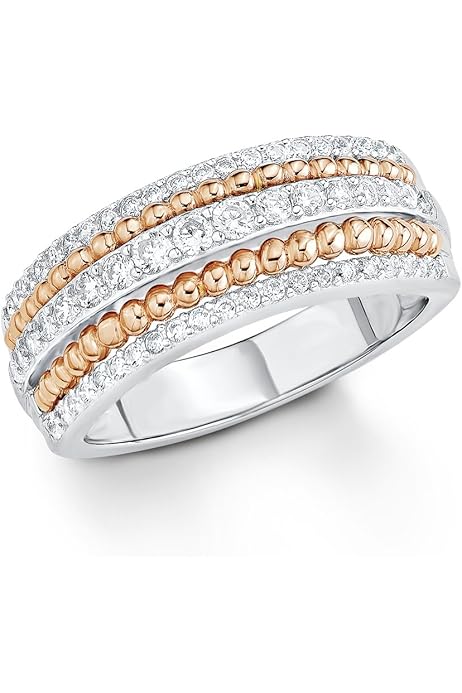 S.Oliver Damenring Emailliert - IP Rose Edelstahl Mit Zirkonia