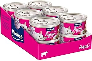Vitakraft Poésie Mousse, pâtée humide pour chats, mousse légère, au bœuf, sans sucre ajouté ni céréales (12x 85g)