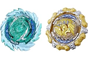 Hasbro Beyblade Burst QuadDrive, Magma Roktavor R7 i Gilded Balderov B7 zestaw 2 sztuk, wielokolorowy, jeden rozmiar