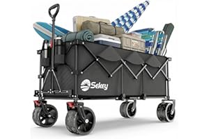 Sekey Wózek składany, 300 l, obciążenie 200 kg, 17 x 10 cm, bardzo szerokie opony do wszystkich terenów, opatentowany, składany z czterech kierunków, XXXL-Super 4013, antracyt