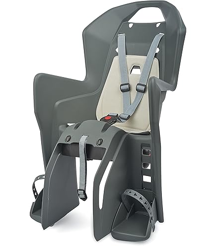 POLISPORT 8406600001 - JOY CFS achterzitje voor fietsen met 26'' tot 29'' wielen geschikt voor kinderen van 9 tot 22Kg met verankering op de bagagedrager en color Crème/Donkergrijs