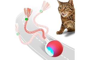 BIRDTOBR Pelota Interactiva para Gatos Smart Rolling Ball 360° Rotating Recargable, Activo, Gato, Perro, Mascota con Luz LED Materiales duraderos y seguros Evitar obstáculos Tres Modos de Trabajo Pelota