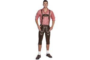 Gaudi-Leathers Trachten Lederhose Herren Oktoberfest Outfit, traditionelle Kniebundhose Lang, Männer Trachtenhose m.Träger, in 3 Farben, Gr. 46-60