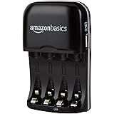 Amazon Basics 4 Slot Ni-MH AA & AAA Battery Charger with Indicator LEDs, with USB Port