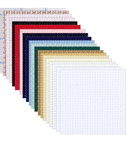 Zweigart Tela Aida 14 Count Bianco 50x55 Cm – Ricamo Contato