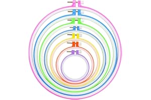 AIRFUL 7 Pezzi Telaio da Ricamo Plastica Cerchi da Ricamo, da 8 cm a 25 cm, per Punto Croce, Anelli per Artigianato, Cucito e Ornamenti, Cerchi da Ricamo Rotondi, Set di Cerchi in Bambù (8-25cm)