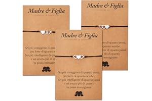 VGWON Braccialetti Madre e Figlia, Regalo per la Festa della Mamma, Regali di Compleanno e Natale per la Mamma e la Figlia, Set di Braccialetti a Cuore Abbinati