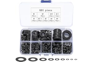 QIWUHAI 684 szt. zestaw podkładek, podkładki podnośnikowe, podkładki płaskie, podkładki metalowe, podkładki okrągłe podkładki dystansowe do fabrycznej naprawy sklepów kuchennych, M2 M2,5 M3 M4 M5 M6 M8 M10
