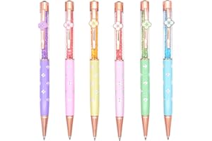 Gullor 6 Pens For-Leaf Clover Crystal Pen Medium Point Ballpoint Pens, Multicolore