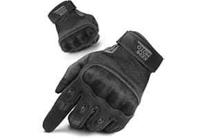 KEMIMOTO Guanti Moto, Guanti Tattici con Nocche Dure Guanti Tattici Uomo Donna Guanti Touchscreen Sport per Moto Equitazione Tiro Arrampicata Combattimento