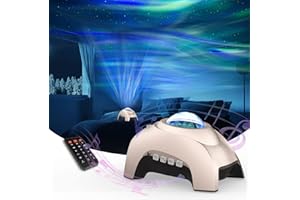 AIRIVO Northern Lights Aurora Projektor, Galaxie-Projektor, Musik-Lautsprecher mit weißem Rauschen, Sternprojektor, Nachtlicht für Kinder Erwachsene, Sternenlicht-Projektor für Wohnkultur,