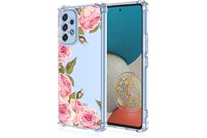 RankOne Coque de Téléphone Convient pour Samsung Galaxy A33 5G (6.4" inches) Transparent TPU Silicone Color Drawing Pattern Case - Fleurs 3