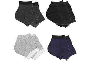 COITEK 4 Pairs Heel Moisturizing Socks, Spa Lotion Gel Socks for Dry Cracked Heels, Open Toe Socks for Men and Women for Heal, Treat Dry While You Sleeping