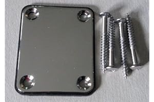 ZAMBELLI PIASTRA MANICO PLACCA NECK PLATE 51X64 MM CROMATA CON PLASTICA NERA E 4 VITI