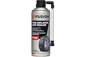 ProFusion Líquido Antipinchazos para el Coche - para Reparar Neumáticos sin Cámara - Sella Agujeros de hasta 5 mm - Evita la Desestabilización del Vehículo - Spray Repara Pinchazos - 450 ml