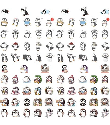 92 Pinguin-Aufkleber Set – Bunte Cartoon-Aufkleber Für Tassen, Notizbücher, Scrapbooking – Selbstklebend, Kreatives DIY