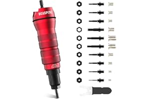 Beaspire Kit Rivetto Dado Per Trapano Elettrico o Trapano Avvitatore a Batteria Professionale, 10 Mandrini Tipo e 50 Dadi Rivetti (M3, M4, M5, M6, M8, M10, 8-32, 10-24, 10-32 e 1/4-20)