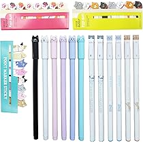 4 Penne A Gel Kawaii Con Stampa Gatto E Cane - Penne Dell'Amicizia, Colorate - Per Scuola E Ufficio - Foto 9