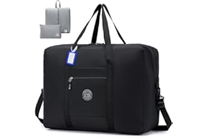 BAGZY Torba na Bagaż Ręczny 55x40x20 Składana Torebka dla TUI Airways Lufthansa, 45L Duża Torby Podróżna Samolot Lekki Wodoodporny Torba na Sportowa Siłownię Torby Szpitalna dla Mężczyzn i Kobiet