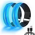 LED Running Lights for Runners,Armbands 2 Pack USB Rechargeable Reflective High Visibility,Safety In the Dark Flashing Led Reflectors,Gear Lights Running Accessories Gift for Men Women Pets