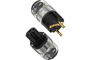 Bubiercaes HiFi Schuko ljudfil strömkontakt, ren koppar 15A/125 V Euro Power Pluck, 10A/250V IEC C13/C15 Power Connector, ren