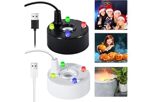 PORFOYO 2 nebulizzatori a ultrasuoni, mini macchina per nebbia USB, nebulizzatore a ultrasuoni, nebulizzatore a ultrasuoni, nebulizzatore a ultrasuoni con luci a LED, per stagno, acquario, giardino, Halloween