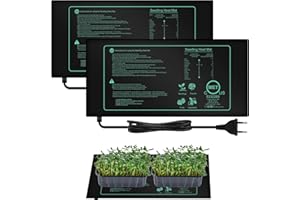 BORDEAG 2 unidades de esteras calefactoras para plantas, 25 cm x 52,5 cm, 21 W, estera térmica para invernadero, para plántulas, para plantas de semillero, para plantas de semillero