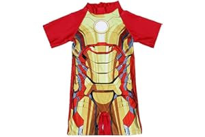 LEEZESHAW Boys Girls 1-Piece UV Protection Swimwear, Kids Cartoon Superhero Swimming Costume Child Rash Guard Swimsuit Beach Holiday Swim Wear Wetsuit