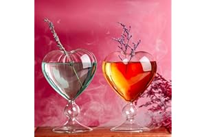BestAlice Lot de 2 verres à cocktail à martini - 240 ml - En forme de cœur - Avec paille - Pour la maison, le jus, le bar, les fêtes, les rayures