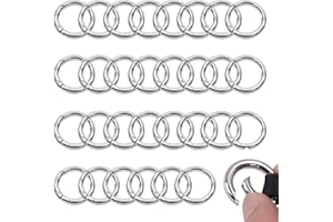 MOUNT KUMGANG 30 Stück Rund Karabinerhaken, Ring Karabiner Snap, Runder Karabiner Sprengring, O-Ring Runder Karabiner, für Schlüsselanhänger, Handtaschen, Schultergurte, Heimwerkerarbeiten
