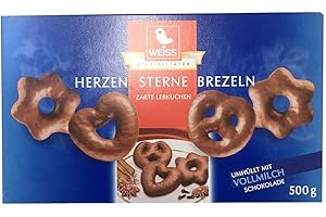 Weiss Herzen Sterne Brezeln Vollmilch