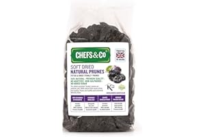CHEFS & CO | Soft Dried Prunes (pitted) | Natural Dried Fruits | Whole Fruits | Healthy Snack | Vegan & Vitamins Retained |Unsorbated,No additives,No Added Sugar,GMO-Free (Natural, 380 g (Pack of 1))