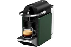 Nespresso Pixie Coffee Pod Machine by Krups, Compact Espresso Maker for Original Pods, 19-Bar High Pressure, Fast Heat-Up, Energy Saving, Auto Shut-Off, Recyclable Pods in Dark Green XN3063G0