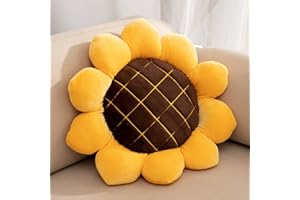 FSRONGXI Cojines de Girasol Cojines de Suelo de Flores Cojines de Flores Cojines Lindos Cojines decoración de automóviles domésticos (1, 48 x 48 cm)
