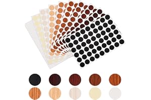 Anseom 540 Pezzi Tappi Coprivite Adesivi 10 Fogli Tappo del Foro Vite Copre Adesivi 10 Stile 21 mm Autoadesivo Tappi di Copertura a Vite Stick Utilizzato per coprire i fori delle viti nei mobili