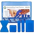 Blue Catering Plasters Assorted Pack 100 CorePlast Metal Detectable. Washproof & Waterproof Medical Plasters for Catering & First Aid Kits, high stickability, Cushioned Wound Dressing, Adults & Kids